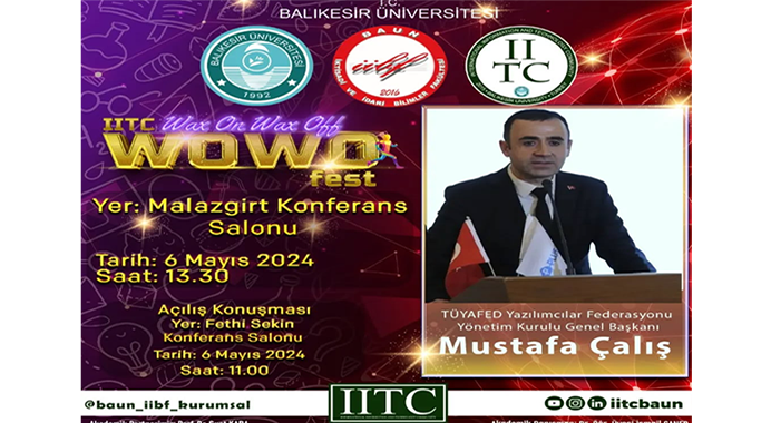 TÜYAFED olarak WOWO FEST 6 Mayıs Pazartesi günü saat 11:00'da Malazgirt konferans salonunda yer alacağız.